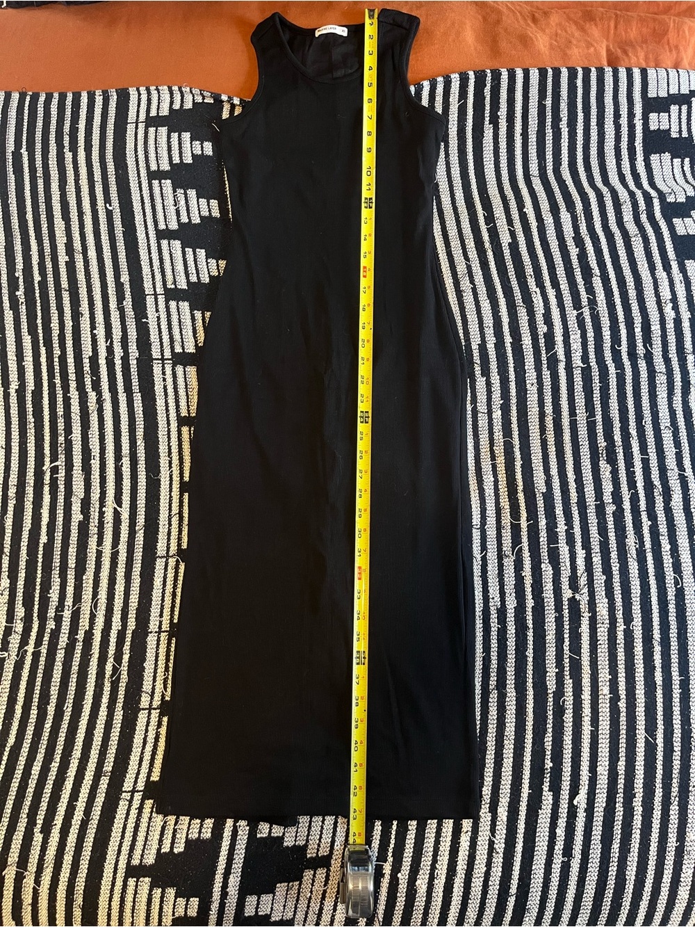 Marine Layer Black Ribbed Tank Midi Dress
